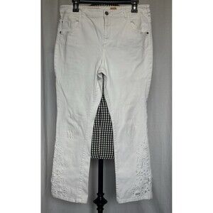 Anthropologie Pilcro & The Letterpress Stet Mid Rise CUtout Cropped Jeans Sz 31